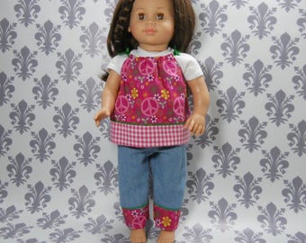 18 inch doll clothes, Three Piece Outfit, t-shirt, Pants and Top, 04-2010