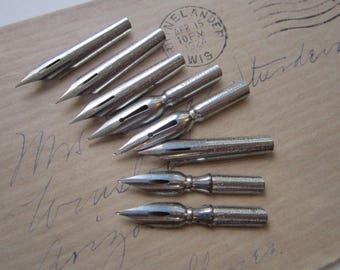 14 vintage pen nibs - Esterbrook, Mo Pacific Ry, Coleman & Maxwell, Eagle Pencil Co, L. J. Spellman Silvarium and more