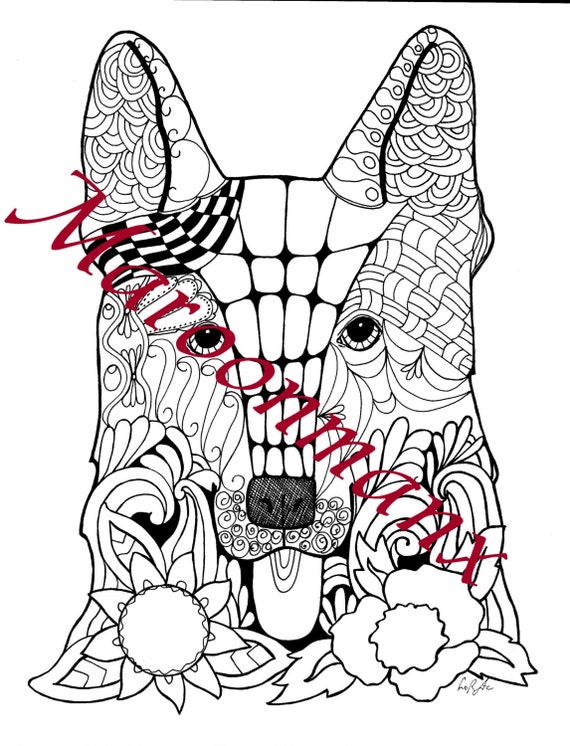 German ShepherdUnique Adult Coloring