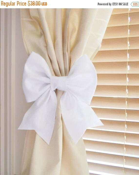 sale white bow curtain tie backs two decorative by bedbuggs sale white bow curtain tie backs two decorative by bedbuggs