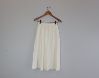 Vintage Cream Knee Length Skirt Romantic Clothing by Banana Repbulic