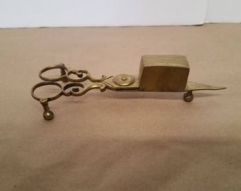 Vintage Brass Wick Cutter Scissors