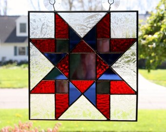 Stained Glass Suncatcher Quilt Block Northumberland Star