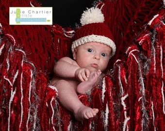 Christmas Newborn Photography Prop Baby Blanket for Holidays Baby Photo Prop Red, White