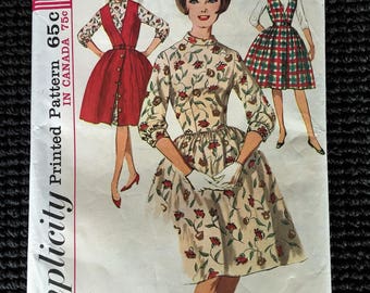 Vintage Simplicity 5107 Junior Dress Jumper Sewing Pattern Size 13 Bust 33 UNCUT