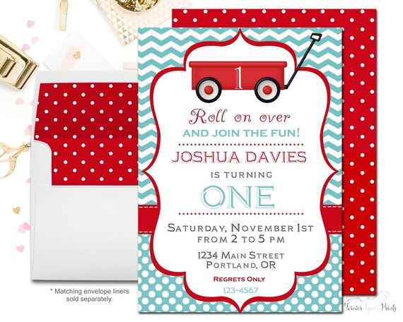 Red Wagon Birthday Invitations 5