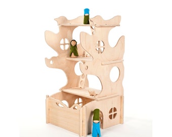 Modular Tree House Toy // This Modular Natural Building Toy will Challenge Kids' Creativity // Wmodern wood toy // Modern Dollhouse