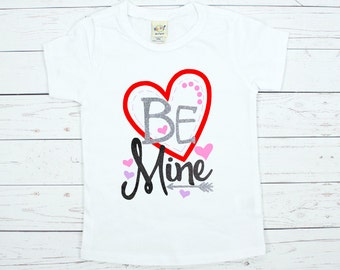 girls valentines shirt, girls valentines day shirt, girls valentine shirt, girls valentine outfit, baby girl clothes, girl shirts, Be Mine