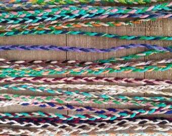 Three Color - Tie On - Hemp Friendship Bracelets - Toddler to Adult sizes