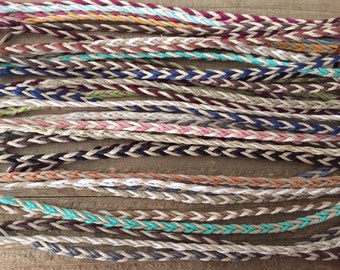 Fish Braid Hemp Bracelets / Anklets - Kids to Adult Sizes - Choose from 25 Color Combinations