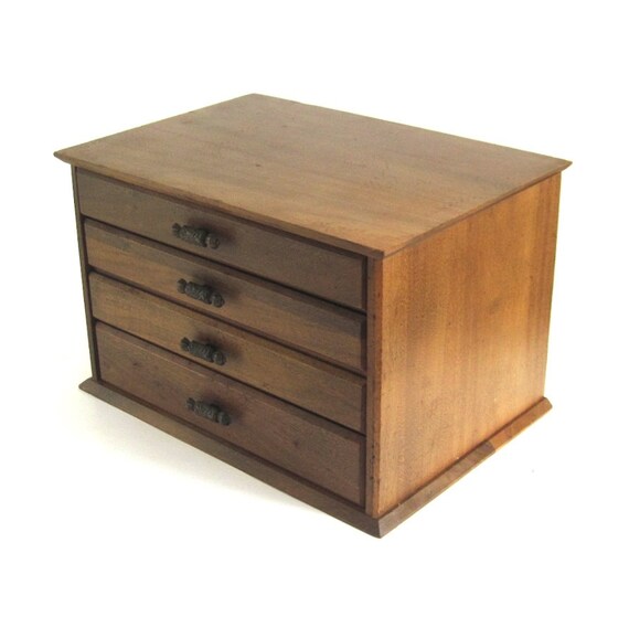Empty Flatware Chest Wood Silverware Storage Box Case 4