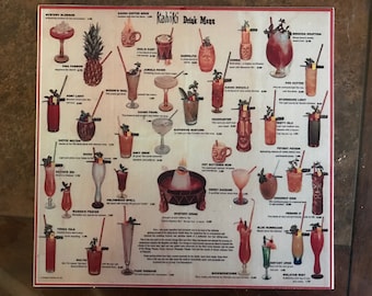 Vintage Kahiki Tiki Restaurant Drink Menu Art