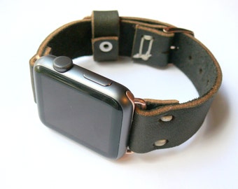 Leather Apple Watch band 42mm leather watch band, Apple watch strap, iwatch band, apple watch leather band, gold apple watch strap