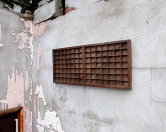 Large Vintage Wooden Printers Tray Letterpress Drawer