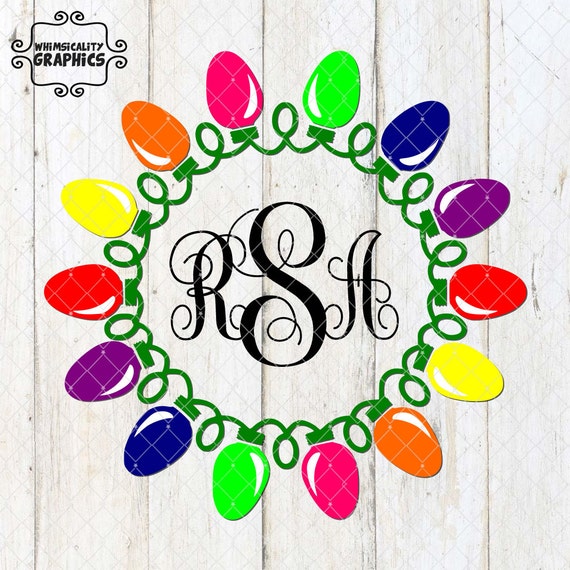 Download Digital File Christmas Lights Monogram with svg dxf png