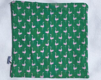 Flamingo PUL Lined Wet Bag with Zipper Close