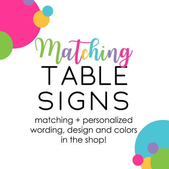 Matching Party Table Tags Food Labels Buffet Signs for Baby Shower Birthday Bridal Brunch Dinner Reception Wedding Celebrations Paper Supply Il_570xn