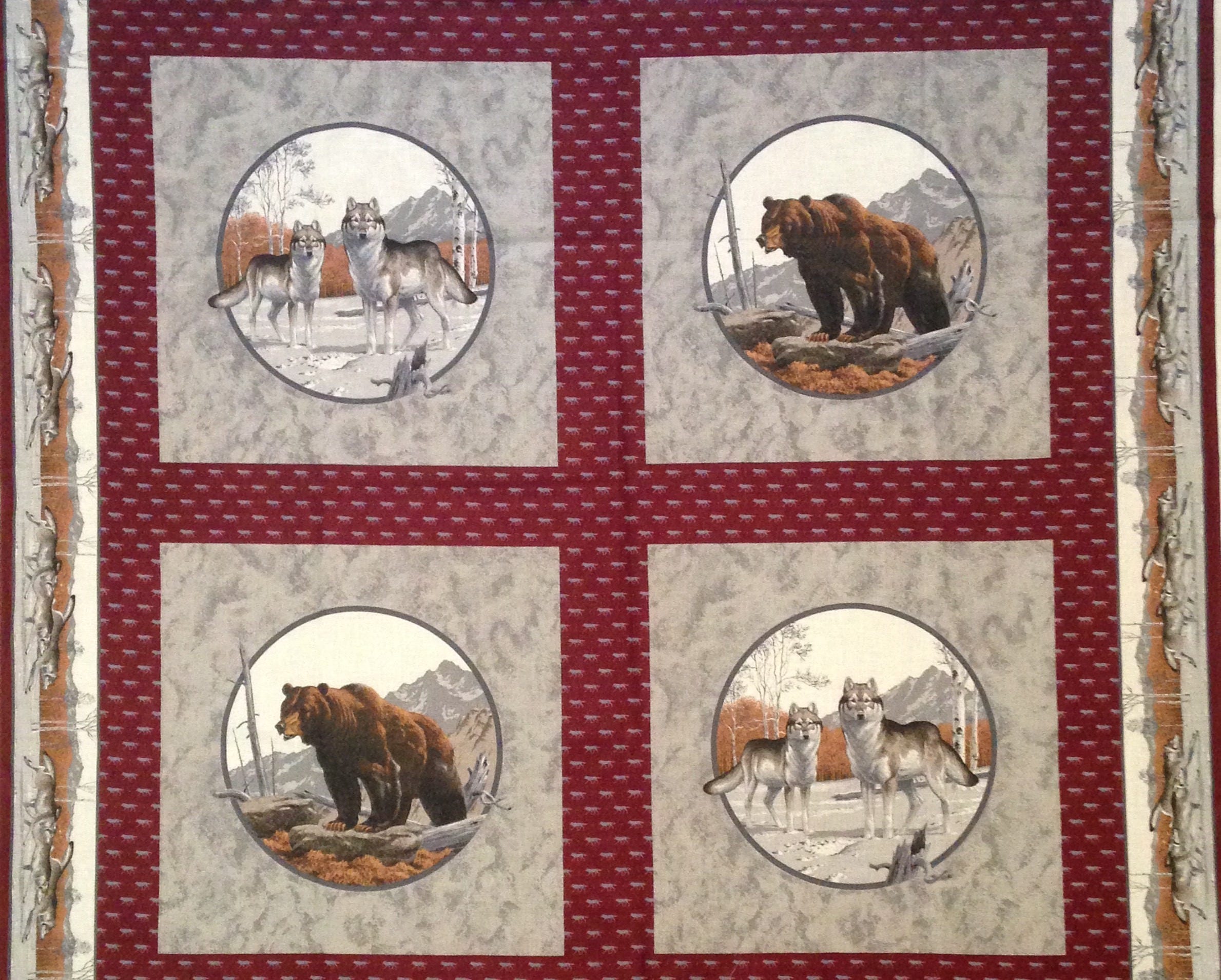 Aazon.co: Bear Fabric Panels For Quilting