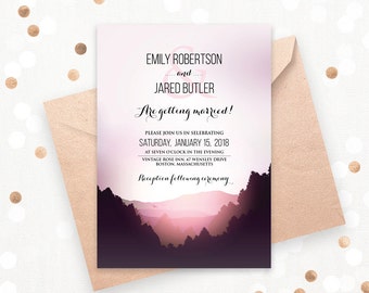 Mountain wedding invitation | Etsy