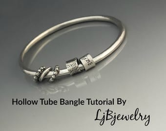 Silver Bangle Tutorial, Tube Bangle Tutorial, Metalsmith Tutorial, Metalwork, Handmade Jewelry, Bangle, Hand Fabricated