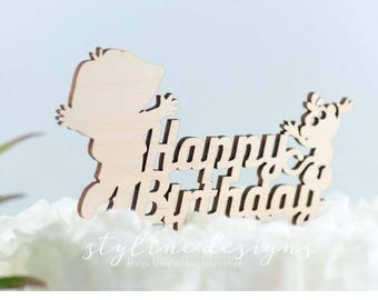 Dora the Explorer Kids Birthday Wood Cake Topper - Laser Cut on Wood Cake Topper