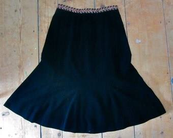 Black velvet skirt | Etsy
