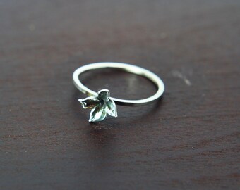 Flower ring Sterling silver ring '' Lilac '' Stacking ring - jewelry - friendship ring - floral silver ring - delicate ring - birthday -gift