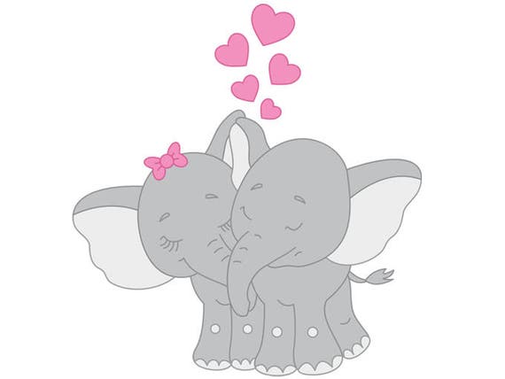 Download Love Couples Clipart Digital Vector Elephant Love Couples