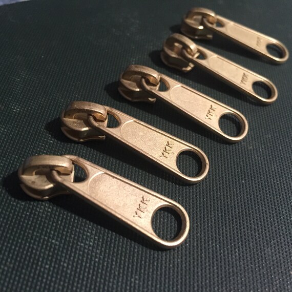 YKK Long Tab Non Locking Zipper Pull Slide Gold by TreasuredTinks