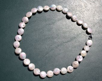Sterling Silver Coin Pearl Necklace