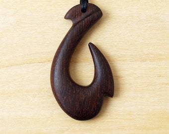 Pendentif Tribal Bois Celtique Maori Noir - Neuf Sans Emballage, Fabriqué En France