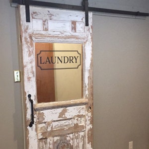 decal laundry room door glass