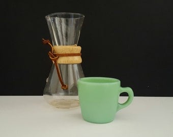 Fire King Jadeite Restaurant Ware Heavy Mug Coffee Cup G215 6 Oz. 1940s