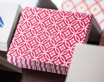 Pink Circles Letterpress Card Set