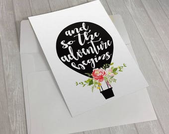 50% OFF LIMITED SALE! Graduation card, Congratulations card, Engagement card, Wedding card, Going away card, And so the adventure begins