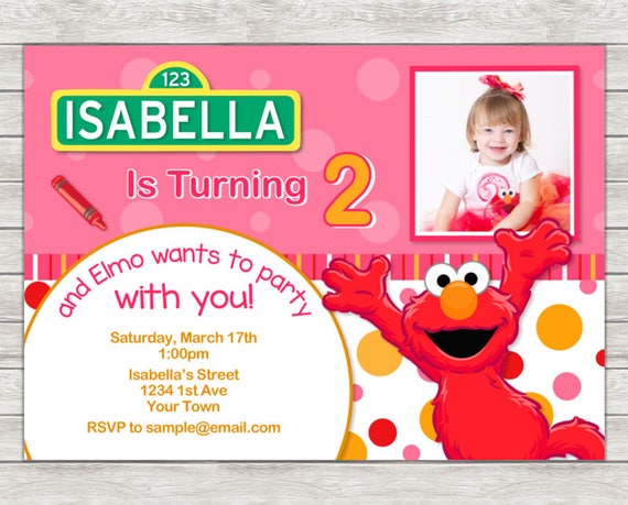 Elmo Girl Birthday Invitations 4