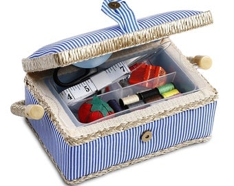 bbloop Vintage Sewing Basket (sm) with Sewing Notions