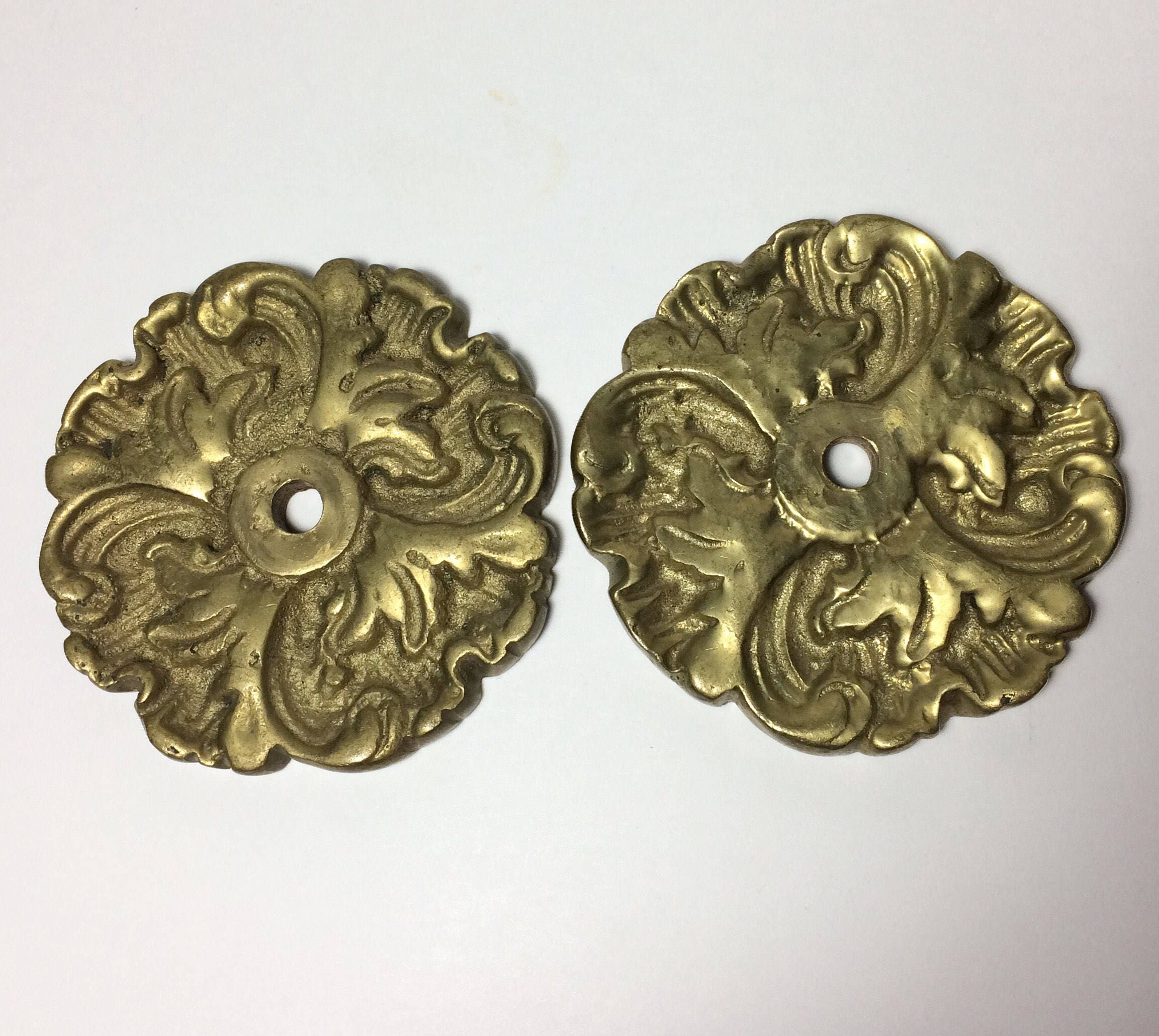 Vintage Brass Rosettes Floral brass rosettes 2.5