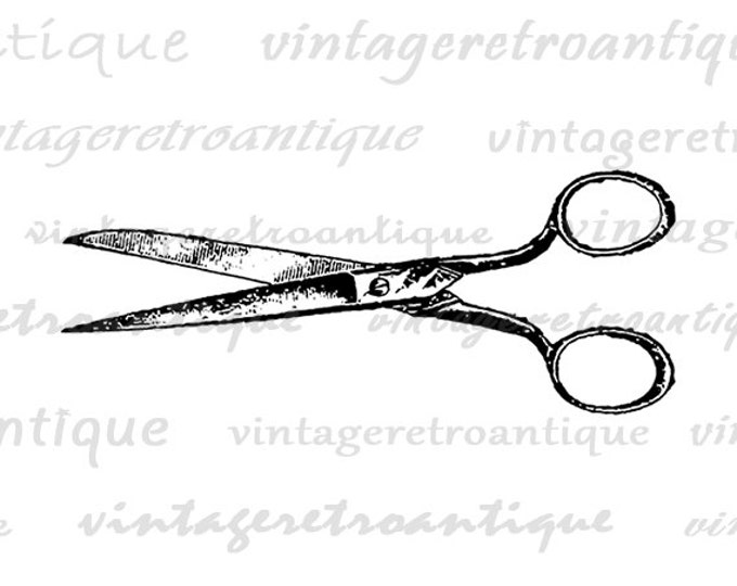 Antique Shears Image Digital Download Scissors Graphic Barber Hair Printable Vintage Clip Art Jpg Png Eps HQ 300dpi No.1521