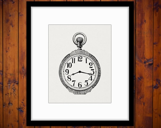 Antique Pocket Watch Clock Pocketwatch Digital Printable Download Image Graphic Vintage Clip Art Jpg Png Eps HQ 300dpi No.1756