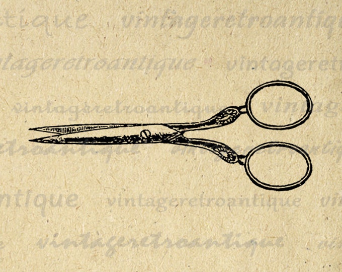 Digital Printable Scissors Graphic Shears Barber Download Illustration Image Antique Clip Art Jpg Png Eps HQ 300dpi No.1487