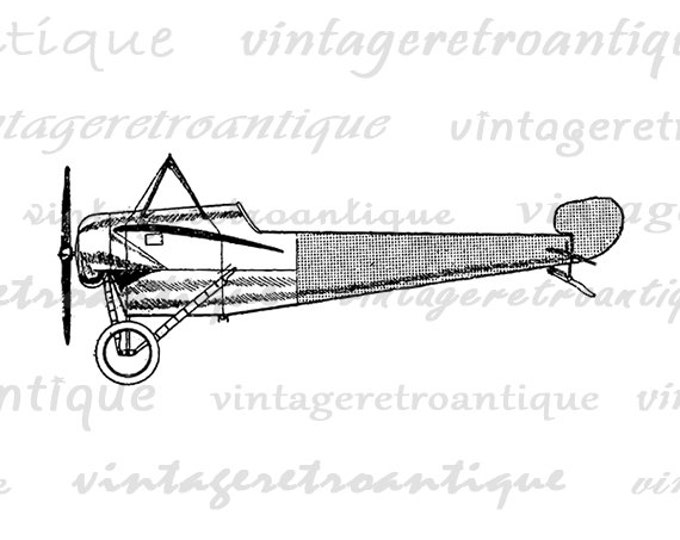 Digital Graphic Antique Airplane Image Plane Download Airplane Printable Vintage Clip Art Jpg Png Eps HQ 300dpi No.4554