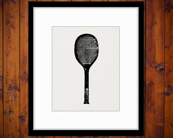 Digital Graphic Antique Tennis Racquet Download Tennis Racket Image Printable Vintage Clip Art Jpg Png Eps HQ 300dpi No.1268