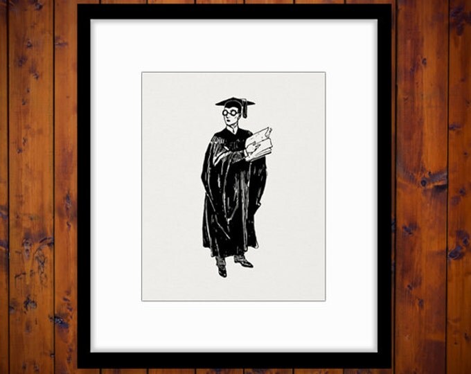 Digital Printable Collage Graduate Graphic Graduation Image Download Vintage Clip Art Jpg Png Eps HQ 300dpi No.3640