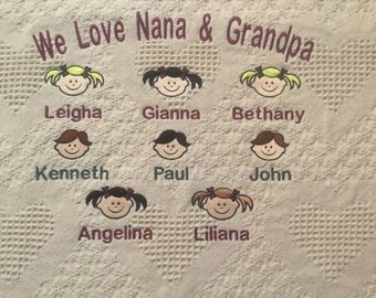 Personalized Grandma Afghan-Personalized Throw Blanket-Personalized Blanket for Mom, Dad, Grandma, Grandpa-Great Mothers day gift