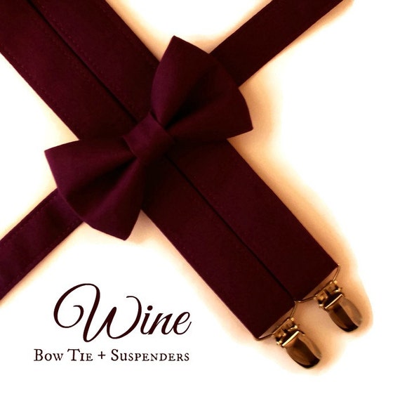Wine Bow Tie and Suspenders Wine Suspenders and Bow Tie