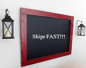 Extra Large Framed Chalkboard Hand Distressed Wood Shown in Vintage Red 36 x 48 *MORE COLORS AVAILABLE*