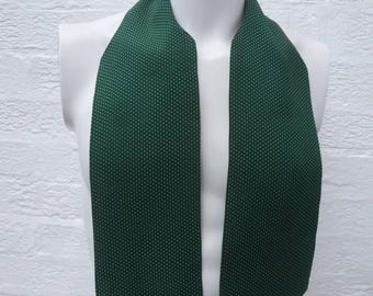 Mens cravat day necktie 1940s tie vintage gift for him green cravat Ascot tie goodwood present scooter 40s necktie polka dot cravat England.