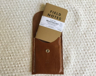 Field Notes leather pouch Field Notes leather case with Field Notes Mixed 3-pack