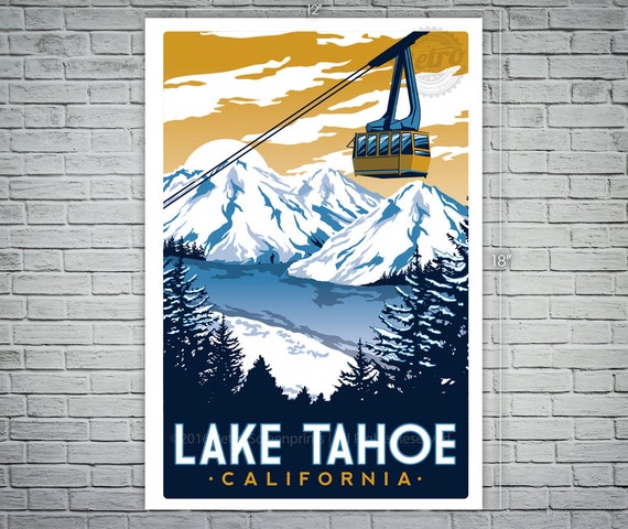 Lake Tahoe Vintage Travel Poster